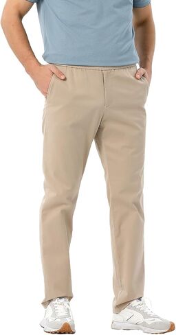 Men's Casual Pants Lightweight Drawstring Stretch Khaki Pants with Pockets Sweatpants Straight Cargo Jogging Pant in Kuwait