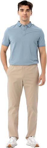 Men's Casual Pants Lightweight Drawstring Stretch Khaki Pants with Pockets Sweatpants Straight Cargo Jogging Pant in Kuwait