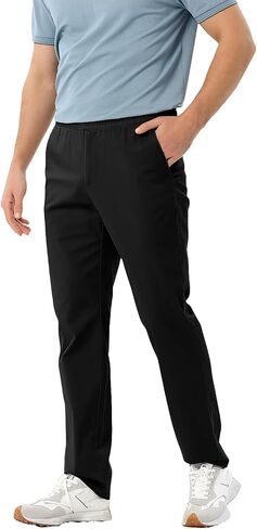 Men's Casual Pants Lightweight Drawstring Stretch Khaki Pants with Pockets Sweatpants Straight Cargo Jogging Pant in Kuwait