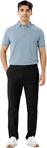 Men's Casual Pants Lightweight Drawstring Stretch Khaki Pants with Pockets Sweatpants Straight Cargo Jogging Pant in Kuwait