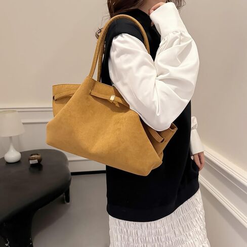 حقيبة حمل من جلد الغزال Makukke للنساء ، حقيبة من جلد الغزال Hobo Handbag Women Vintage Counter Bas in Kuwait