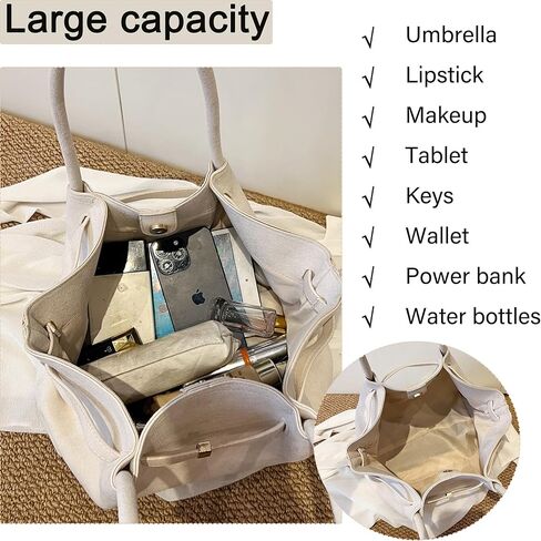 Makukke Faux Suede Tote Bag for Women, Hobo Handbag Women Vintage Shoulder Bag Purse for Work Office Travel in Kuwait