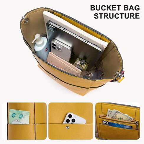 BOSTANTEN Women's Leather Designer Handbags Tote Purses Shoulder Bucket Bags in Saudi Arabia