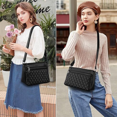 Crossbody Purses for Women PU Leather Crossbody Bags Soft Quilted Shoulder with Adjustable Shoulder Strap in Saudi Arabia