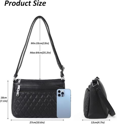 Crossbody Purses for Women PU Leather Crossbody Bags Soft Quilted Shoulder with Adjustable Shoulder Strap in Saudi Arabia