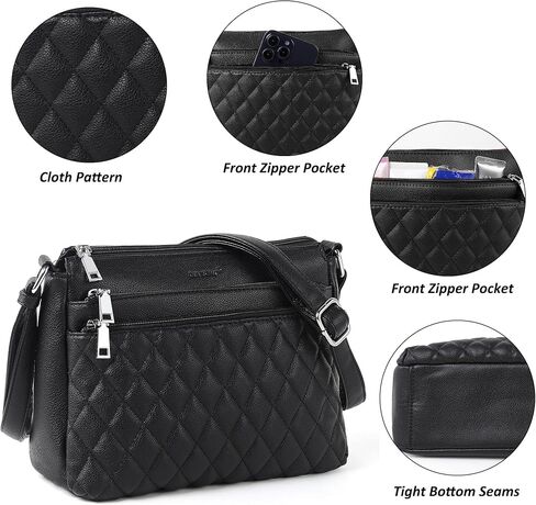 Crossbody Purses for Women PU Leather Crossbody Bags Soft Quilted Shoulder with Adjustable Shoulder Strap in Saudi Arabia