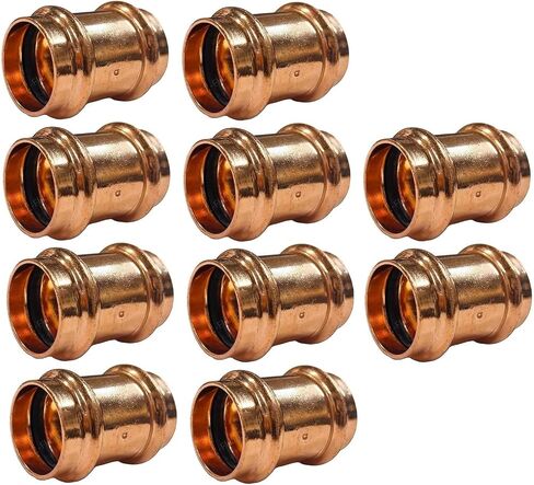 (10 قطع) EZ-FLUID Plumbing شديدة التحمل 1/2 بوصة اضغط x اضغط LF وصلة ضغط نحاسية مع تركيب نحاسي لضغط التوقف، وصلة تركيب نحاسية من ProPress NSF، معتمدة من cUPC، سكني، تجاري in Saudi Arabia
