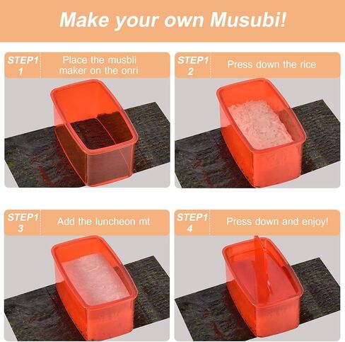 2PCS Clear Musubi Mold Kit,Musubi Maker Press,Musubi press mold,Non-stick Onigiri mold,BPA-Free sushi mold,Make Hawaiian Musubi at Home or Hawaii Restaurants in Saudi Arabia