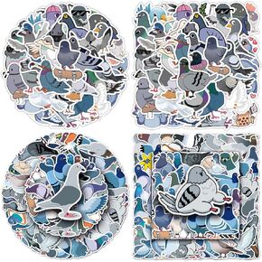 100Pcs Pigeon Stickers Bird Stickers Cute Animal Vinyl Waterproof Stickers Aesthetic Pigeon Decals for Kids, Adults Laptop Waterbottle Phone Skateboard Guitar Luggage Helmet Décor