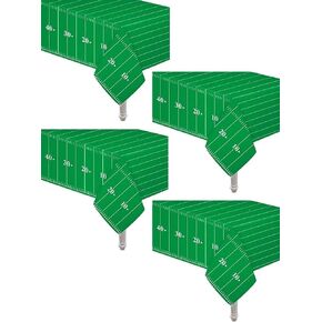 4 Pack Football Touchdown Table Cover Includes 1 Touchdown Banner Games, Playoffs, Birthdays, Tailgate, Baby Shower, Football Theme Party Supplies