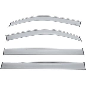 WellVisors Window Visors Wind Deflectors Compatible with GMC 2015-2020 Suburban Yukon XL Escalade ESV with Chrome Trim Rain Guards 3-847CH024
