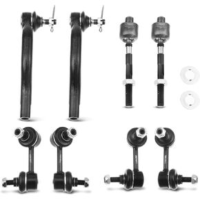 A-Premium 8Pcs Front & Rear Suspension Kit, Inner & Outer Tie Rod End Front & Rear Sway Bar Link, Compatible with Honda Civic 2006-2011