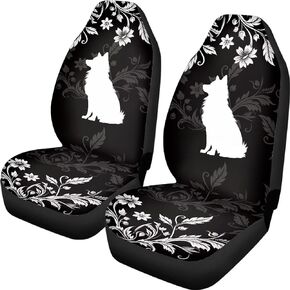 Golden Retriever Print Car Seat Covers Full Set of 2 Vehicle Protector Front Seats Covers Stretchy Washable Car Accessories Bucket Seat Cover