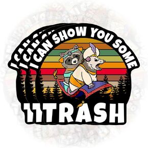 (3PCS) I Can Show You Some Trash Sticker Funny Meme Racoon Possum Sticker Magic Possum Raccoon Animal Lover Die-Cut Waterproof Vinyl Sticker for Water Bottle Phone Case Laptop Cars (2 inches)