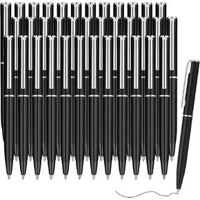 Teling 36 Pcs Small Ballpoint Pen Mini Pens Bulk 4 Inch Short Tiny Small Writing Tool Black Ink for Pocket Notebook Notepads School Office(Gold,Classic Style)