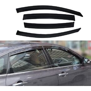 D&O MOTOR 4pcs Front+Rear JDM Smoke Sun/Rain Guard Outside Mount Tape-On Window Visors Compatible with 07-12 Altima 4-Door Sedan