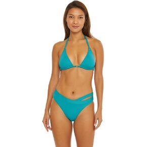 Trina Turk Women's Standard Ripple Rib High Waist Cut Out Bikini Bottom-Cheeky Coverage, Swimwear Separates
