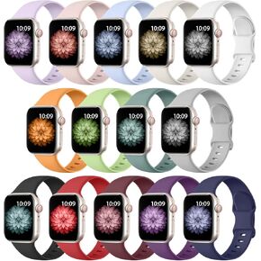 SNBLK 14 حزمة متوافقة مع سوار ساعة Apple 38 مم 40 مم 41 مم 42 مم 44 مم 45 مم 49 مم للنساء والرجال، حزام معصم رياضي من السيليكون الناعم متوافق مع سلسلة iWatch 9 8 7 6 5 4 3 2 1 SE Ultra Ultra 2 in Kuwait