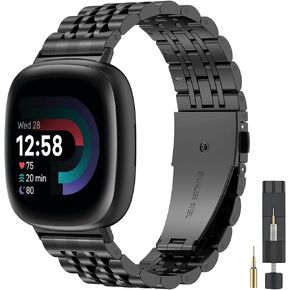 for Fitbit Versa 4/Sense 2 Metal Bands for Men Women,Compitaple with Fitbit Versa 3/Sense Stainless Steel Watch Band
