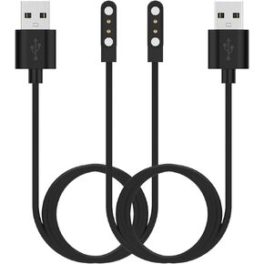 Smart Watch Chargers Compatible for LUOBA/TOZDTO i13, WZWNEER/DXPICR Y20GT, for FITVII/MorePro HM08, ZOSKVEE/GRV N29, Replacement Charging Cable 60cm 2Pack (Black)