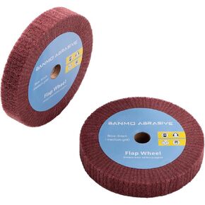 Non-Woven Flap Wheels Polishing Burnishing Wheel, 150mm x 25mm Abrasive Wheel Drill for Polishing/Stainless Steel Metal/Mirror/Copper/Aluminum/Wood-Wares