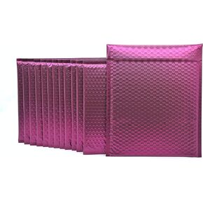ProLine Matte Metallic Bordeaux Wine Red Bubble Padded Mailers Extra Wide #0 6.5x10 Inch Self Seal Padded Envelopes (10)