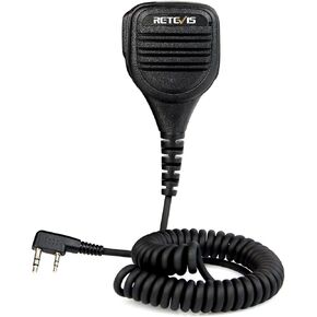 Retevis RB89 Shoulder Speaker Microphone with 3.5mm Audio Jack,Walkie Talkie Speaker Mic Compatible RT22 RT68 RT21 RB26 RT86 Baofeng BF-F8HP UV-5R UV-5G Plus 5RM Samcom Arcshell(1 Pack)