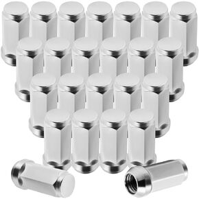 ECCPP Replacement 24 Pieces Wheel Lug Nuts M14X1.5 Thread Close End Silver Chrome Truck Socket Lug Nuts fit for 2000-2014 for Chevrolet Silverado 1500 2001-2010 for Chevrolet Silverado 2500 HD