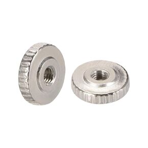 uxcell Round Knurled Thumb Nuts Conector Lock Adjusting Nuts, M5 Female Threaded Thin Type, Nickel Plated, Pack of 30