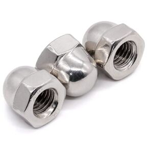Glvaner #6-32 (50 Pcs) Stainless Steel Acorn Cap Nuts, 304 Stainless Steel, Decorative Round Head Cover Hex Dome Nuts