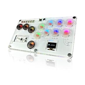 Leverless Arcade Stick SKY2040 Hitbox Controller for PS3/PS4/PC/Switch/Steam Controller Street Fight Gaming Keyboard with Turbo Function, Custom RGB Led Animation, Supprot Hot Swap & SOCD