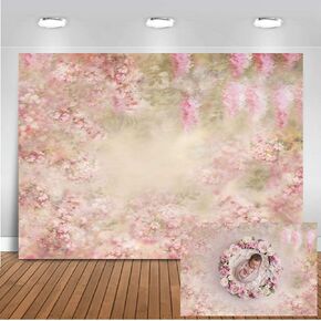 Mocsicka Pink Floral Newborn Photography Backdrop Newborn Baby Infant Photo Shooting Props 5x3ft Fine Art Flower Baby Shower Photography Background Item Photography Background