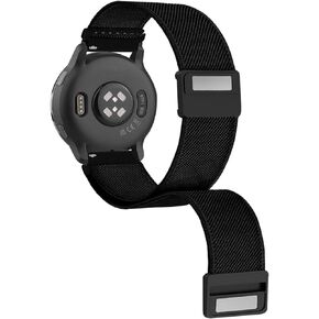 Abanen 20mm Elastic Watch Band with Magnetic Closure for Garmin Vivoactive 5 / Venu Sq/Venu 2 Plus, Loop Soft Nylon Lightweight Stretchy Wristband Strap for Vivomove Sport/Vivoactive 3