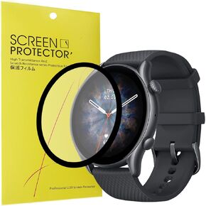 Compatible for Amazfit GTR 3 Pro Screen Protector, [3 Pack] Lamshaw 3D Full Coverage PET Soft Screen Protector Film Compatible for Amazfit GTR 3 Pro/GTR 3 Smartwatch (GTR 3 Pro, 3 Pack)