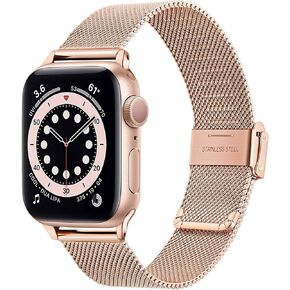 TRUMiRR Black Band for Apple Watch 38mm 40mm 41mm Women Men, Mesh Woven Stainless Steel Watchband Replacement Strap Wristband for iWatch Apple Watch SE Series 9 8 7 6 5 4 3 2 1 38mm 40mm 41mm