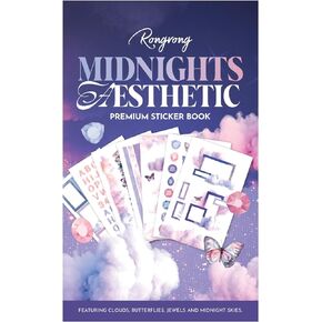 Rongrong Midnight Aesthetic Planner Stickers Book for Planners, Calendars, Journals – Functional, Premium Quality, Hand Drawn - Perfect for Making Your Planner Beautiful – Scrapbook Accessories – 24 Pages