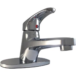 Single Replacement Handle Bathroom Sink Faucet ADA [22001 P] with Chromed Surface Basin Mixer Tap Includes Bottom Plate Without pop up System