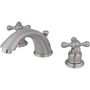 Kingston Brass KB978X Victorian Widespread Lavatory Faucet with Cross Handle, Brushed Nickel in Kuwait