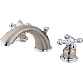 Kingston Brass KB978X Victorian Widespread Lavatory Faucet with Cross Handle, Brushed Nickel