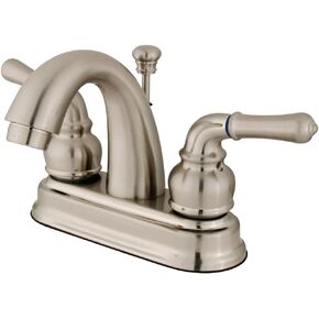 Kingston Brass KB5612NML Naples 4-Inch Centerset Lavatory Faucet, Polished Brass