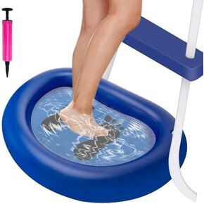 Inflatable Pool Foot Bath Basin - Foot Soaking Bath Basin for Swimming Pool Clean Feet- Foot Wash Bath Tub for Pool Entry Ladder, Home Spa Treatment (1, Blue)