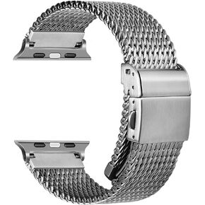 REZERO Compatible with Apple Watch Band Series 9, Ultra 2, SE 8 7 6 5 4 3, 316L Stainless Steel Milanese Mesh Watch Bracelet Replacement for iWatch 49mm 45mm 44mm 42mm 41mm 40mm 38mm Watch Strap