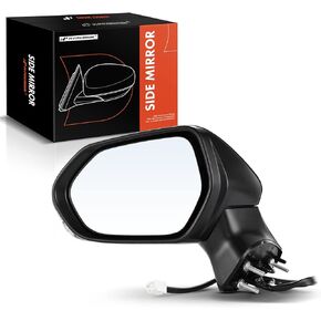 A-Premium Driver Side Power Door Mirror Compatible with Toyota Camry 2018 2019 2020 2021 2022 - Heated Manual Folding w/Turn Signal White Outside Rear View Mirror - Replace# TO1320367