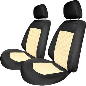 FH Group Custom Fit Seat Covers for 2018-2021-2023 Chevy Equinox Neoprene Water Resistant Automotive Seat Covers- Front Set Beige