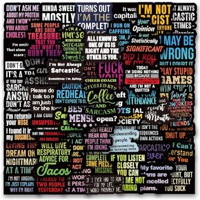 62Pcs Black Text Sarcastic Stickers,Funny Stickers for Adults,Snarky, Humorous Quotes Stickers for Water Bottle,Laptop,Phone,Hard Hat,Bumper,Gifts for Adult