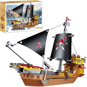 BRICK STORY القراصنة السفينة بناء مجموعات قارب وسفينة نموذج القراصنة اللعب اللبنات ألعاب سفينة القراصنة للبنين والبنات القراصنة مغامرة Playset هدية للأطفال الذين تتراوح أعمارهم بين 6-14 سنة، 308 جهاز كمبيوتر شخصى in Kuwait