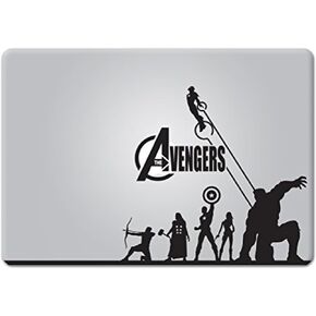 ملصق لاصق من الفينيل مقطوع بالقالب من Avengers لنافذة السيارة للكمبيوتر المحمول MacBook (أسود) in Kuwait