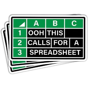 (3Pcs) This Calls for A Spreadsheet Sticker Funny Office Account Accounting Working Accountant CPA Math Nerd Sticker Gift Decoration Graphic Bumper Laptop Stickers 3"x4"