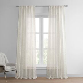 HPD Half Price Drapes Linen Sheer Curtains for Living Room & Bedroom 50 X 108, SHLNCH-J0110-108 (1 Panel) Open Weave Ivory