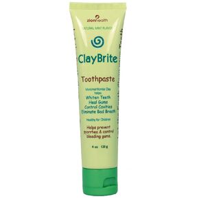 Zion Health Claybrite Natural Toothpaste, Natural Mint, 4 Ounce (Packaging may vary)
